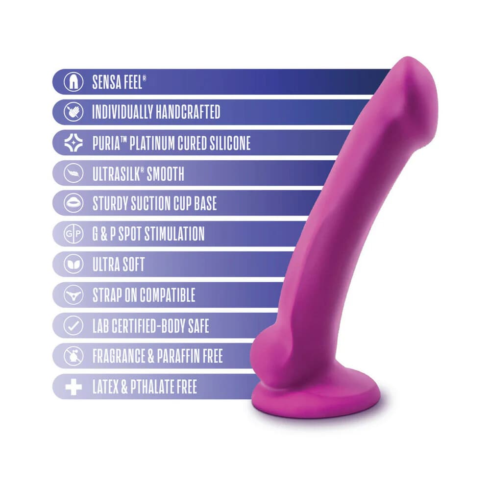 Avant D9 Ergo Mini 7 in. Dual Density Silicone Dildo Violet thumbnail