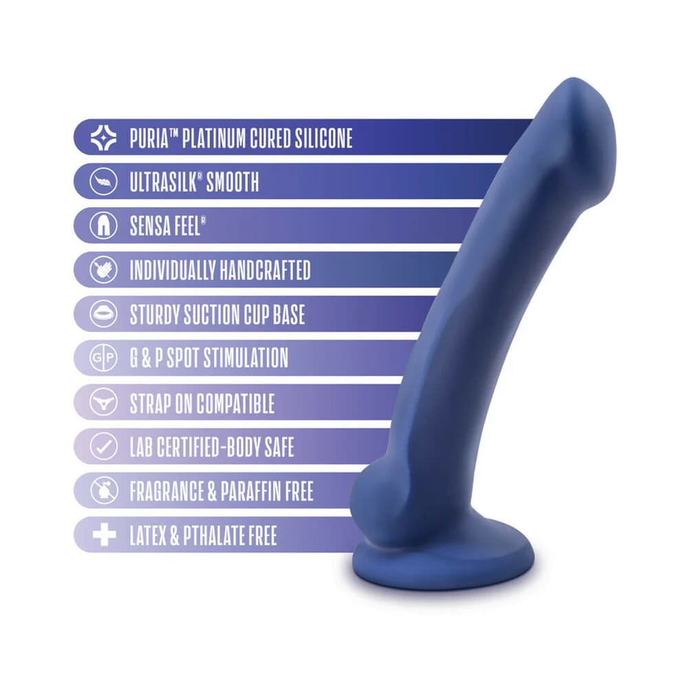 Avant D10 Ergo Mini 7 in. Dual Density Silicone Dildo Indigo thumbnail
