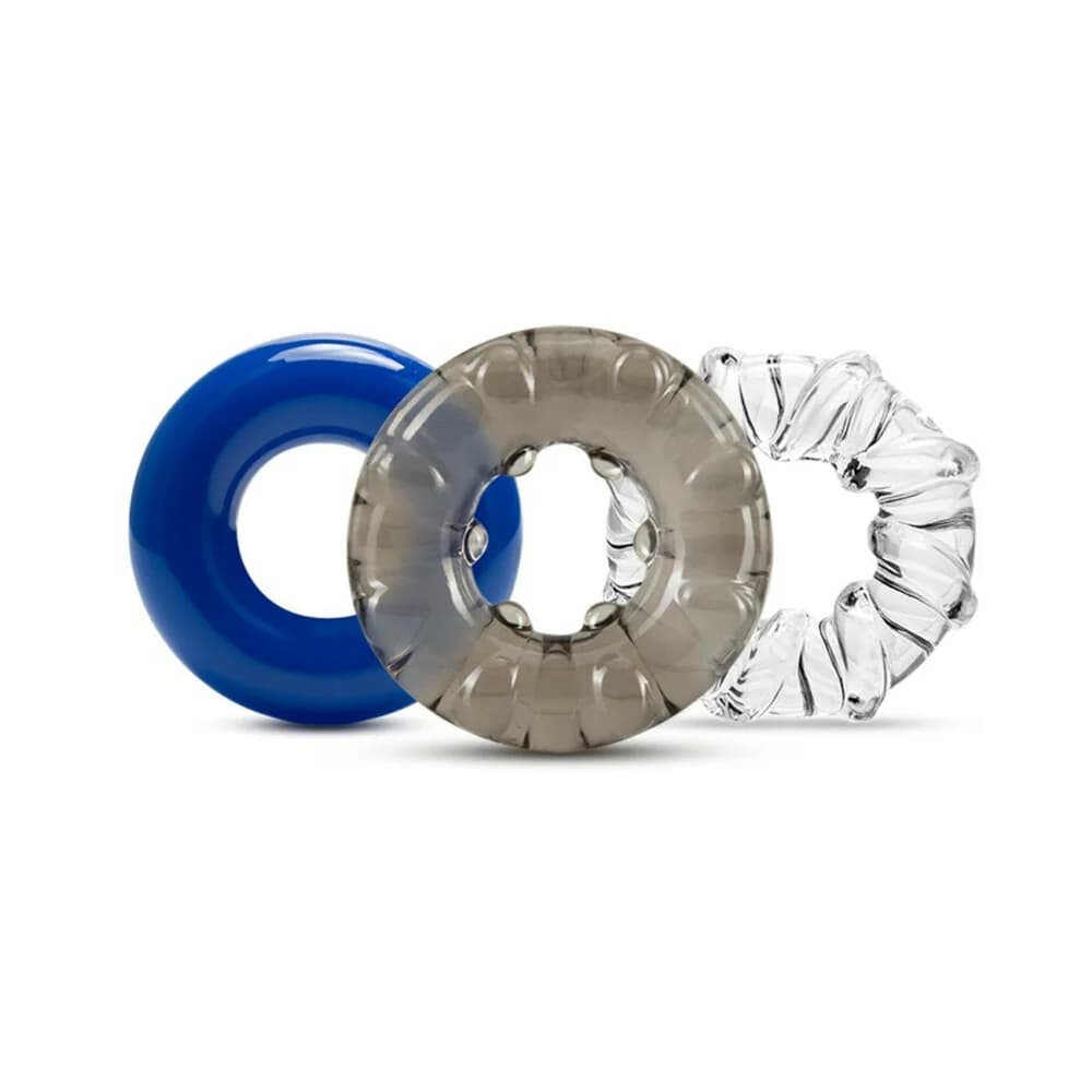 Stay Hard Triple Stretch Cockrings 3-Pack Assorted Colors thumbnail