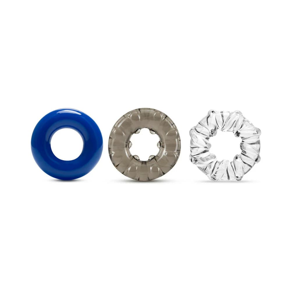 Stay Hard Triple Stretch Cockrings 3-Pack Assorted Colors thumbnail