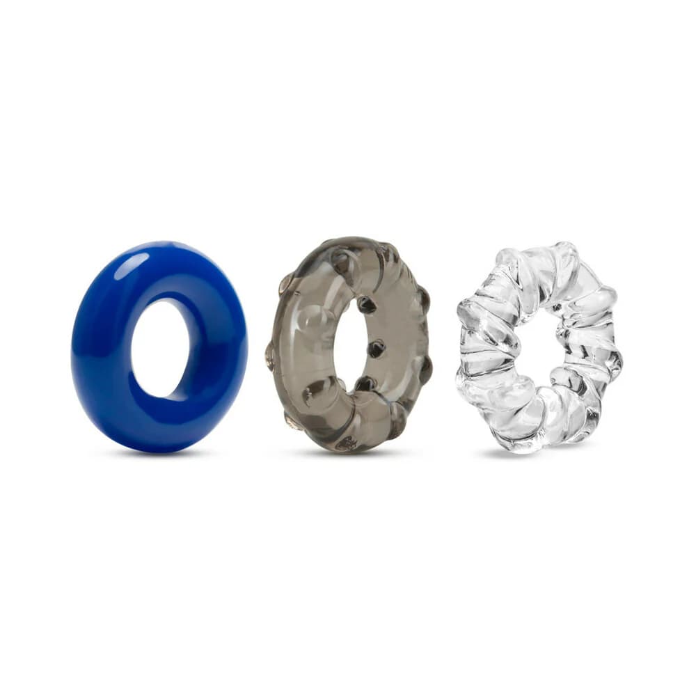 Stay Hard Triple Stretch Cockrings 3-Pack Assorted Colors thumbnail