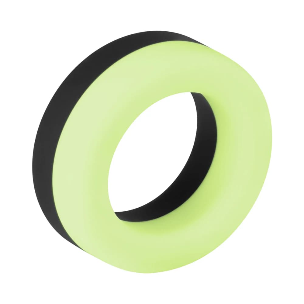 Forto F-19 Liquid Silicone 2-Tone Cockring Black/Glow thumbnail