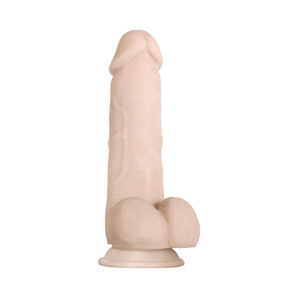 Evolved Real Supple Girthy Poseable 8.5 in. Realistic Dildo With Balls Beige thumbnail