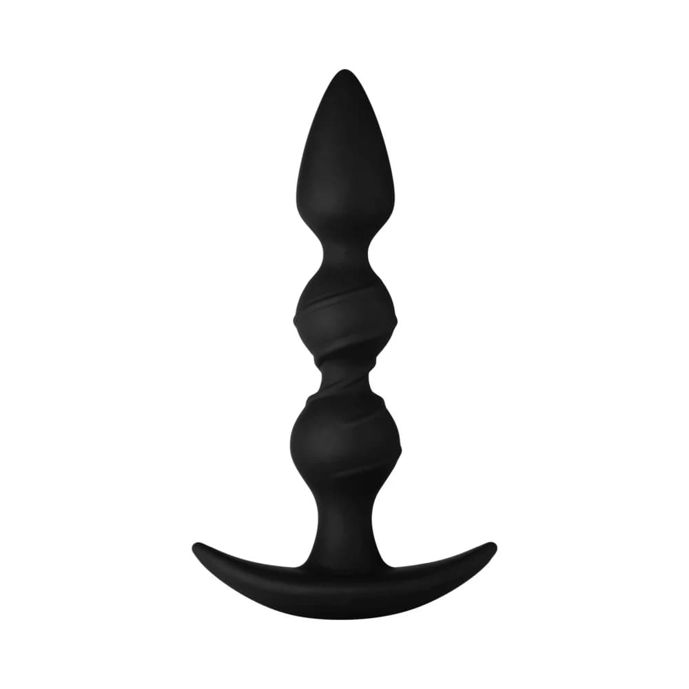 Forto F-42 Spiral Beads Silicone Anal Plug Black thumbnail