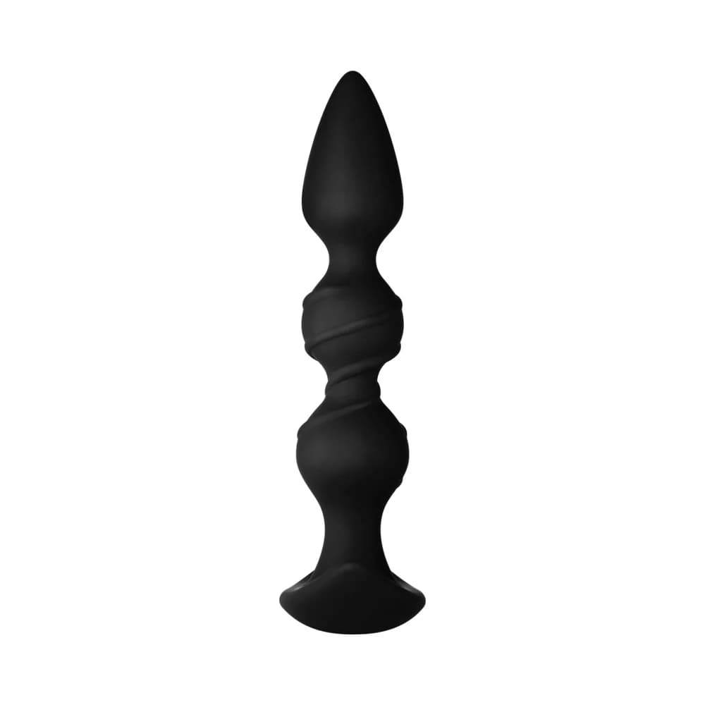 Forto F-42 Spiral Beads Silicone Anal Plug Black thumbnail