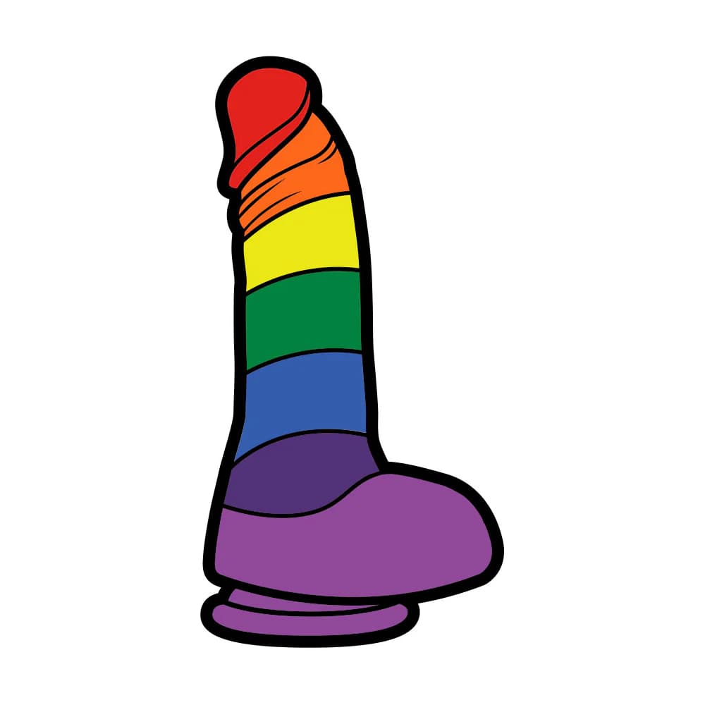 Sex Toy Pin Rainbow Dildo thumbnail