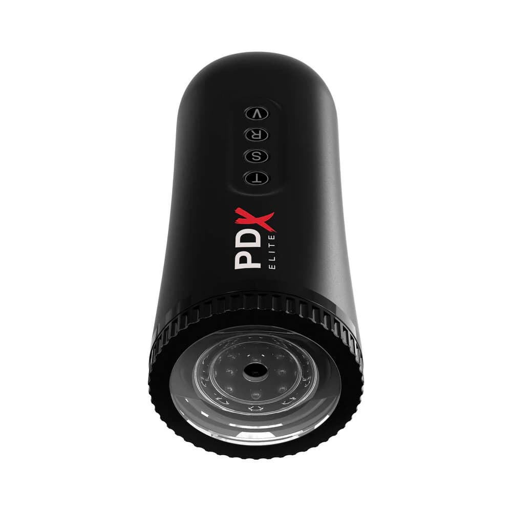 PDX Elite Moto Blower Rechargeable Thrusting Vibrating Suction Masturbator Clear/Black thumbnail
