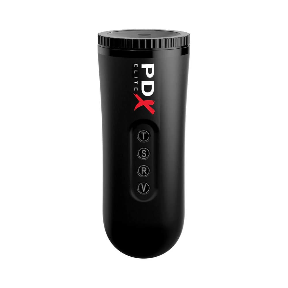 PDX Elite Moto Blower Rechargeable Thrusting Vibrating Suction Masturbator Clear/Black thumbnail