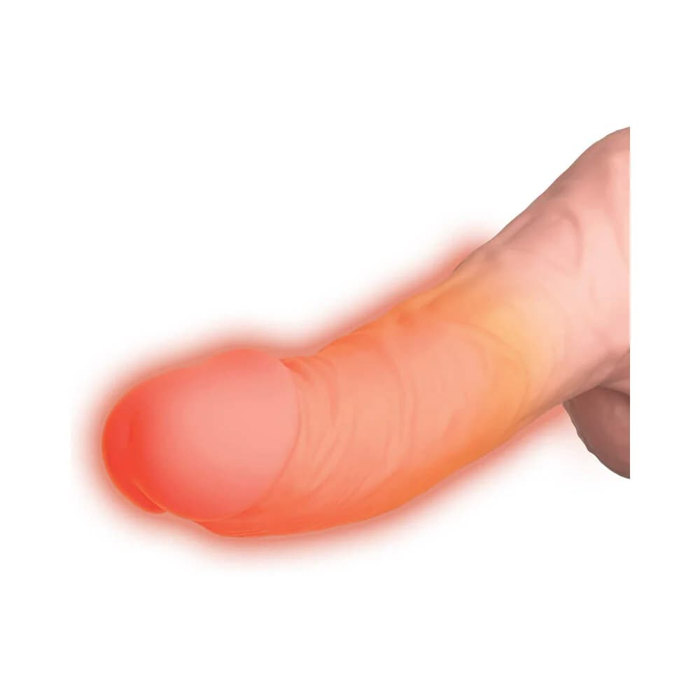 King Cock Plus 6.5 in. Thrusting Cock With Balls Rechargeable Realistic Vibrator Beige thumbnail 7