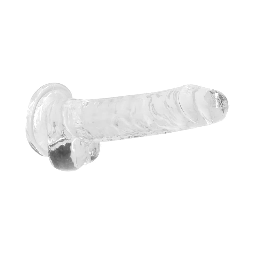 RealRock Crystal Clear Realistic 7 in. Dildo With Balls and Suction Cup Clear thumbnail
