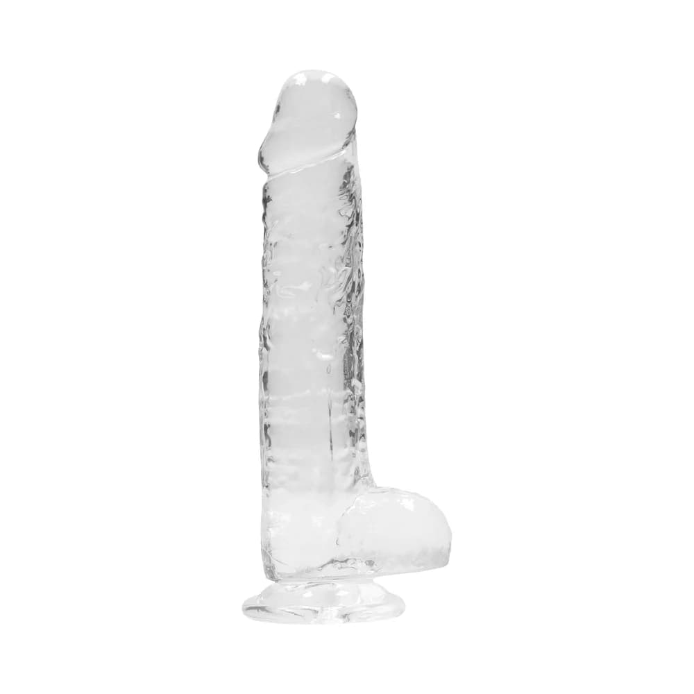 RealRock Crystal Clear Realistic 8 in. Dildo With Balls and Suction Cup Clear thumbnail