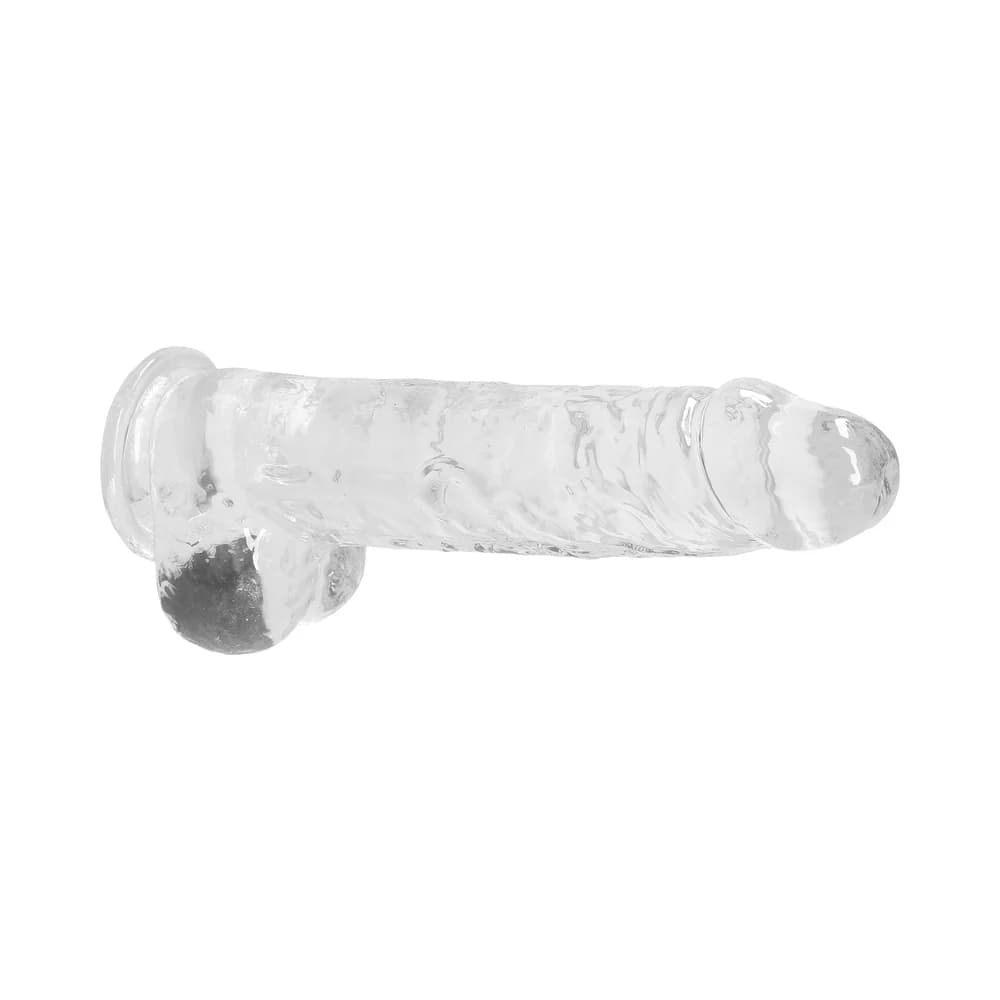 RealRock Crystal Clear Realistic 9 in. Dildo With Balls and Suction Cup Clear thumbnail