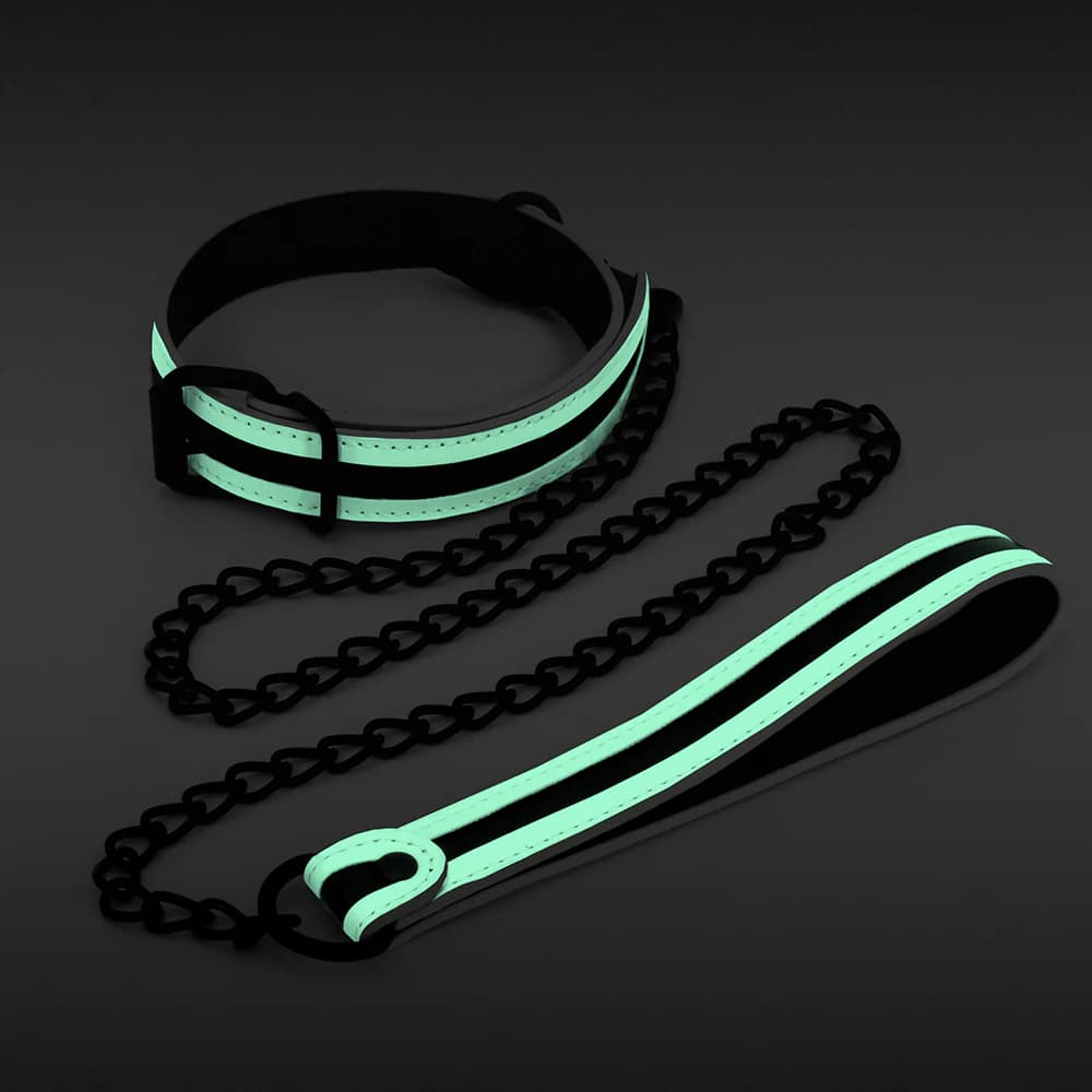 GLO Bondage Collar & Leash Green thumbnail