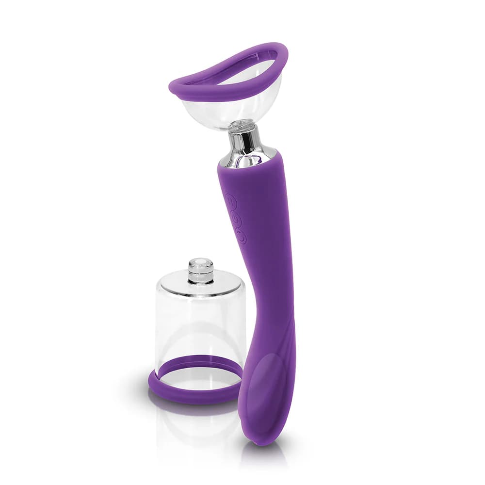 INYA Pump N Vibe Rechargeable Dual-Ended Vibrator & Pump Set Purple thumbnail