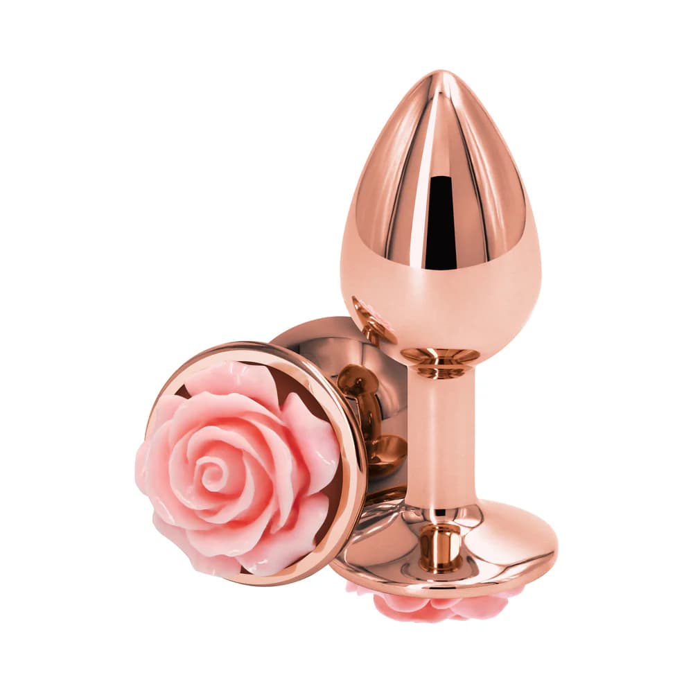 Rear Assets Rose Anal Plug Small Pink thumbnail