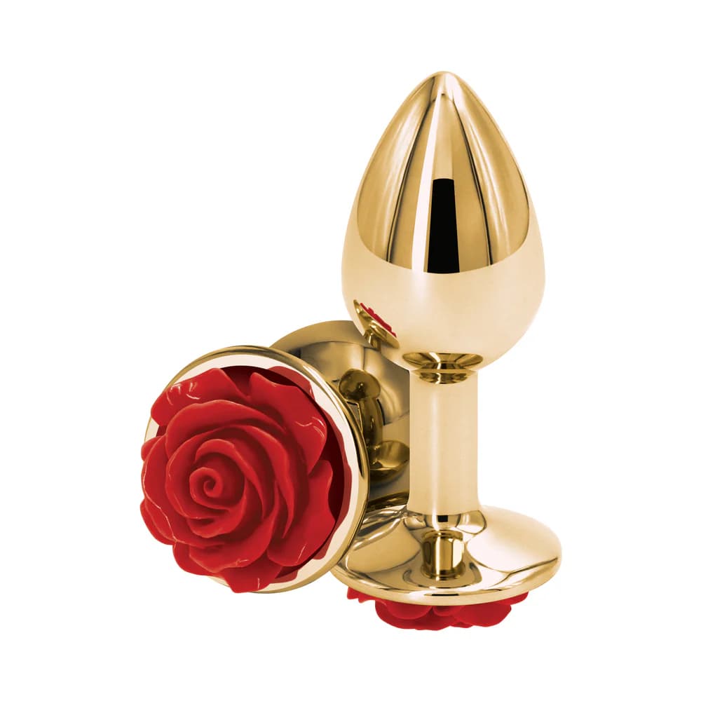 Rear Assets Rose Anal Plug Small Red thumbnail