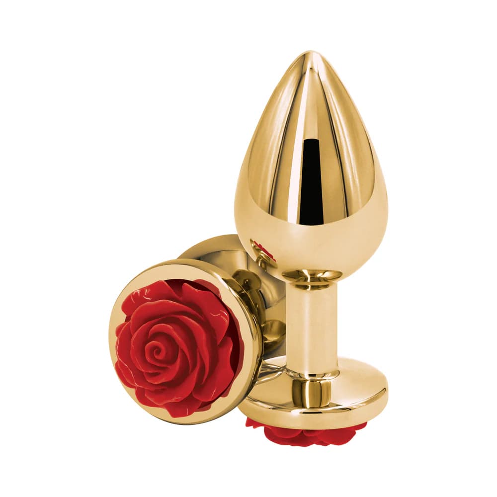 Rear Assets Rose Anal Plug Medium Red thumbnail