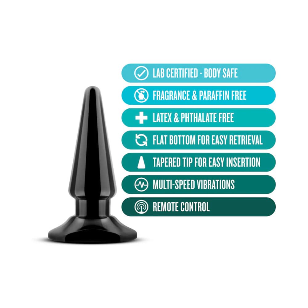 Anal Adventures Basic Vibrating Anal Pleaser Remote-Controlled Plug Black thumbnail