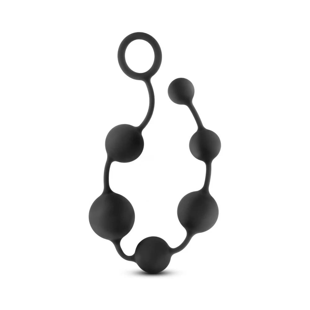 Anal Adventures Platinum Silicone Large Anal Beads Black thumbnail