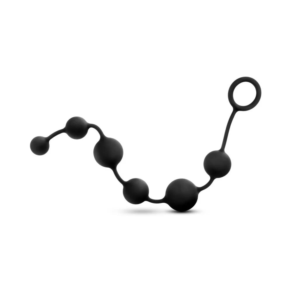 Anal Adventures Platinum Silicone Large Anal Beads Black thumbnail