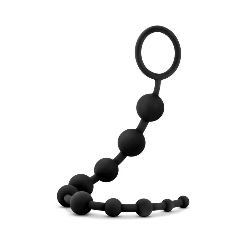 Anal Adventures Platinum Silicone 10 Anal Beads Black thumbnail