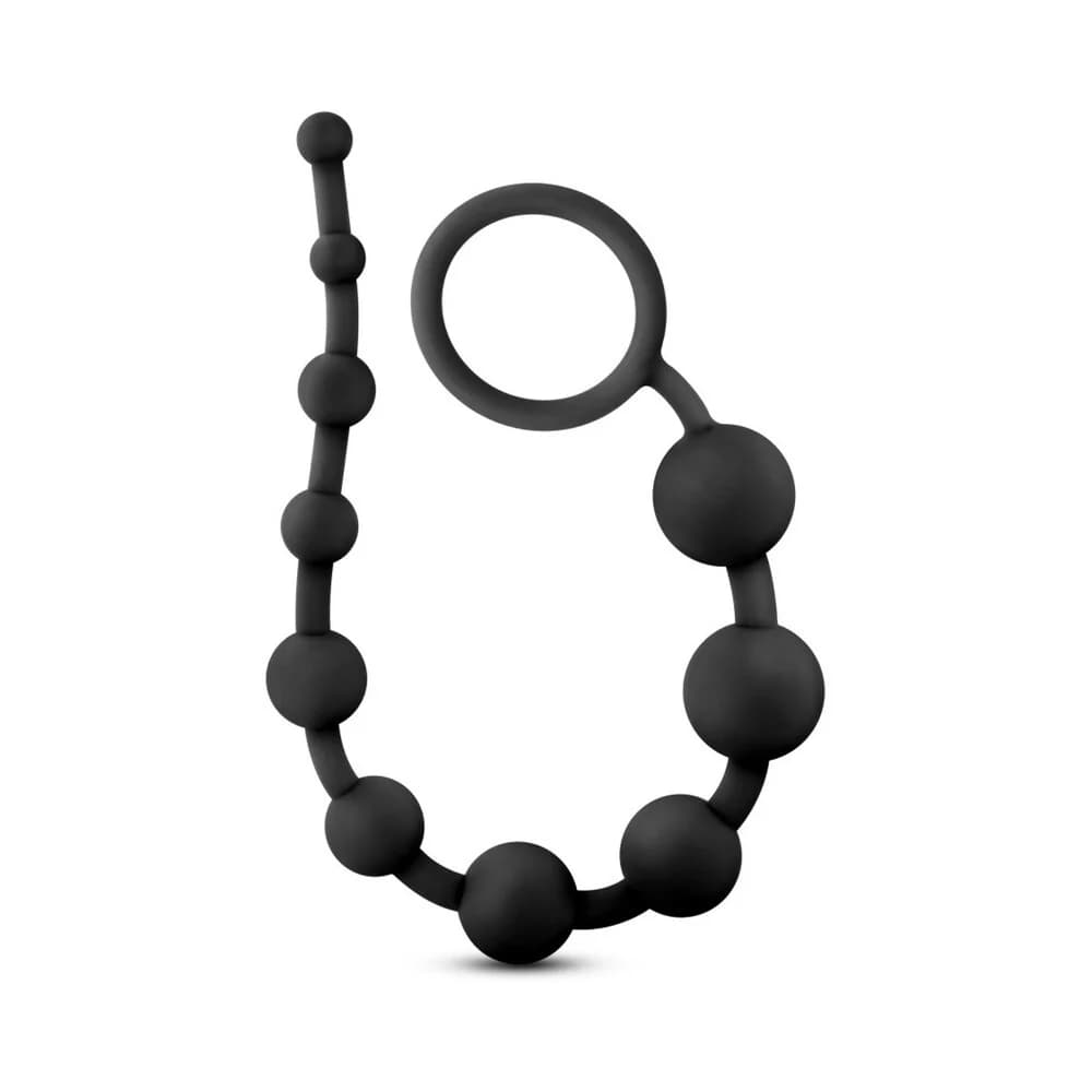 Anal Adventures Platinum Silicone 10 Anal Beads Black thumbnail