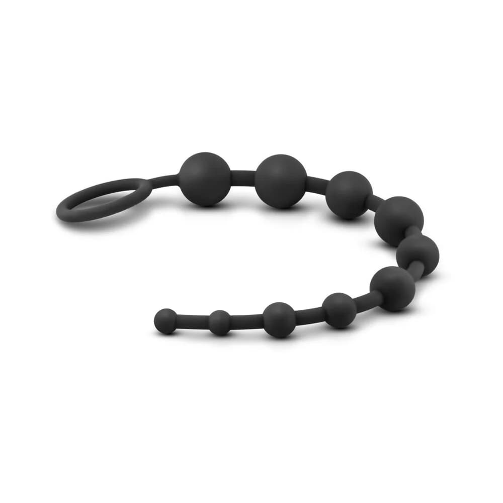 Anal Adventures Platinum Silicone 10 Anal Beads Black thumbnail
