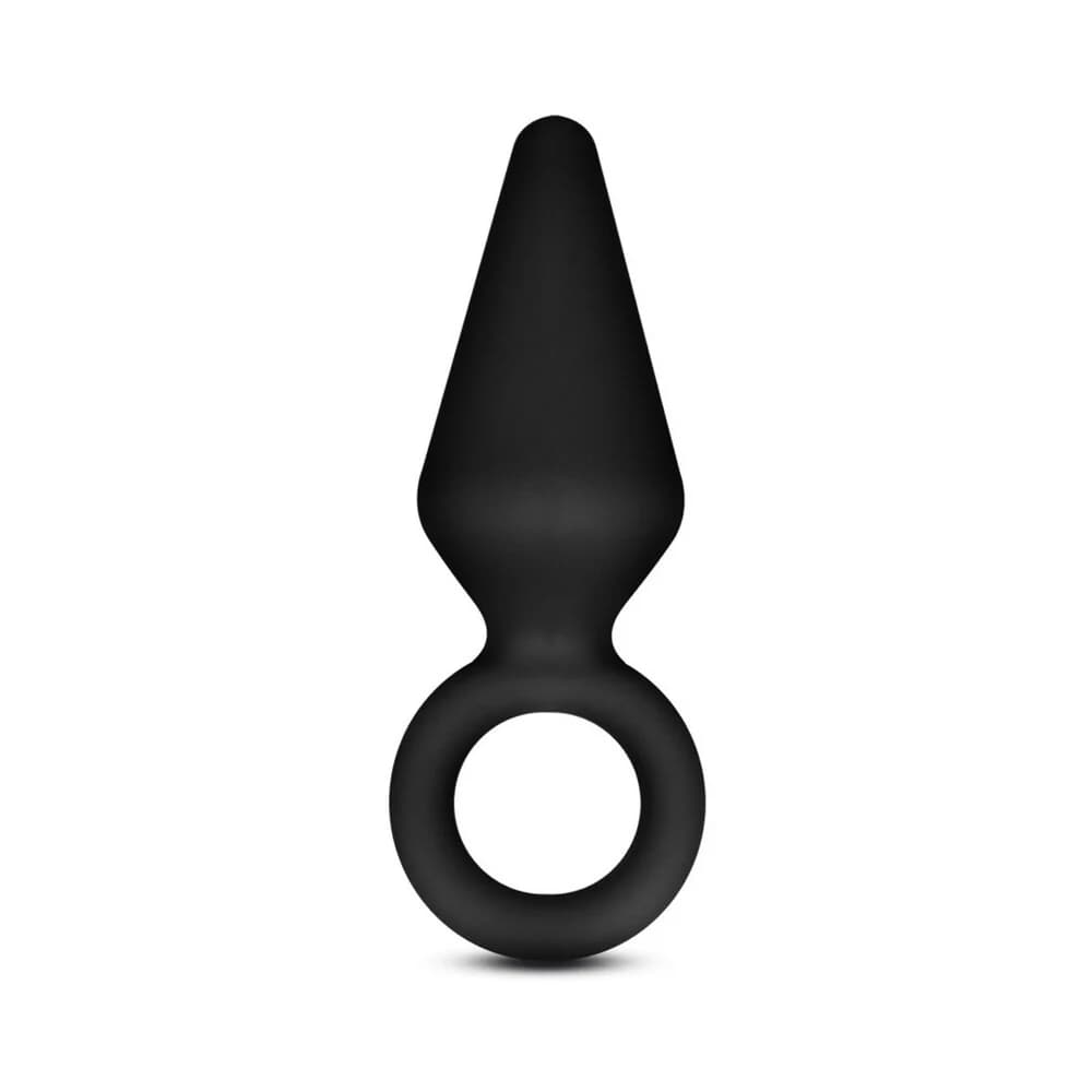 Anal Adventures Platinum Silicone Loop Plug Small Black thumbnail