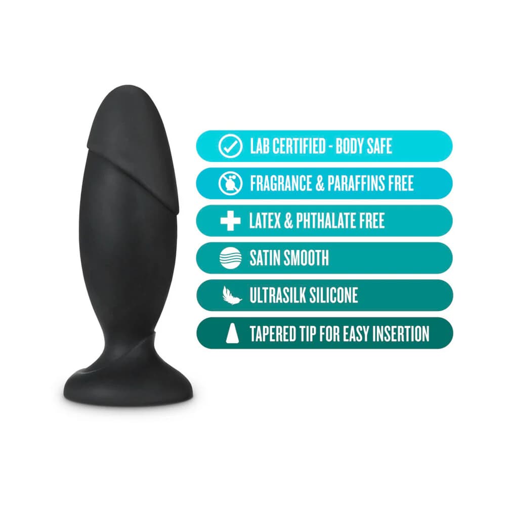 Anal Adventures Platinum Silicone Rocket Plug Black thumbnail