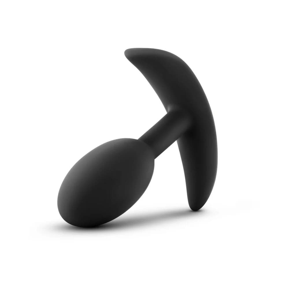 Anal Adventures Platinum Silicone Weighted Vibra Slim Plug Small Black thumbnail
