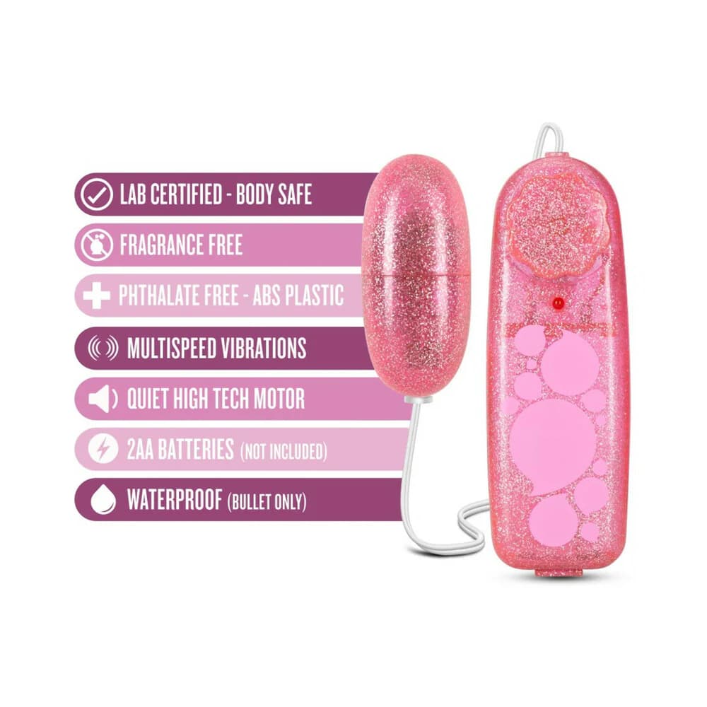 B Yours Glitter Power Bullet Remote-Controlled Egg Vibrator Pink thumbnail