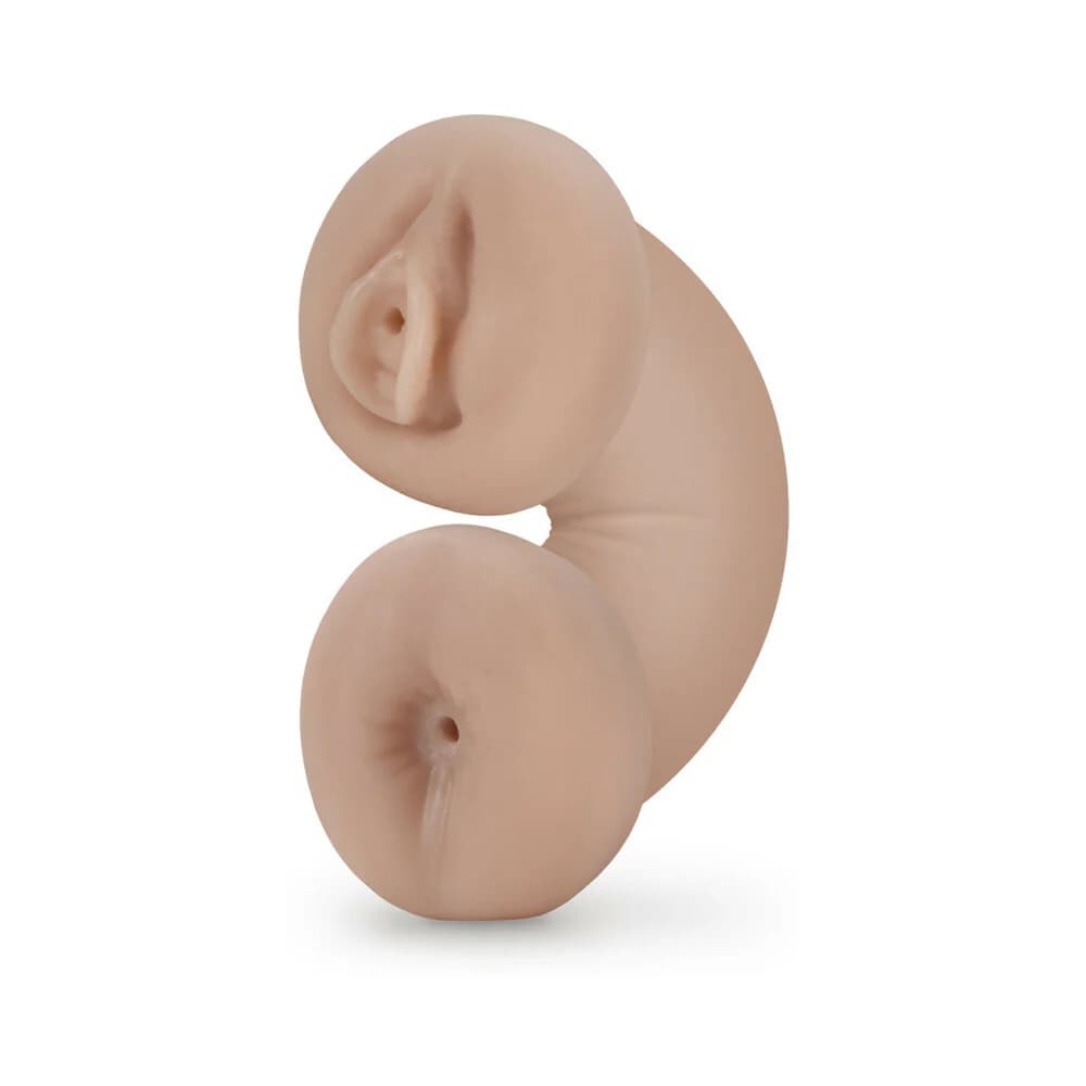 M for Men Soft + Wet Double Trouble Glow in the Dark Self-Lubricating Stroker Beige thumbnail