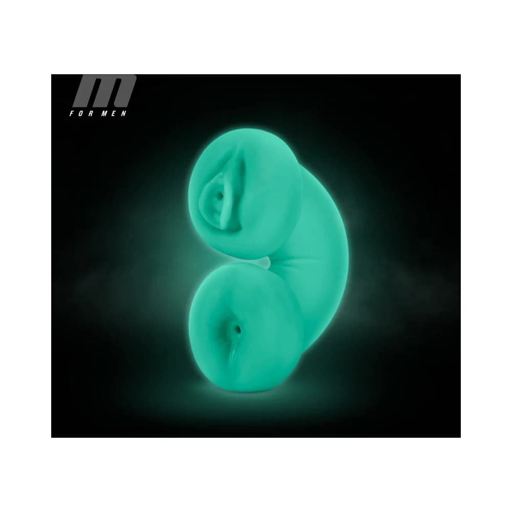 M for Men Soft + Wet Double Trouble Glow in the Dark Self-Lubricating Stroker Beige thumbnail