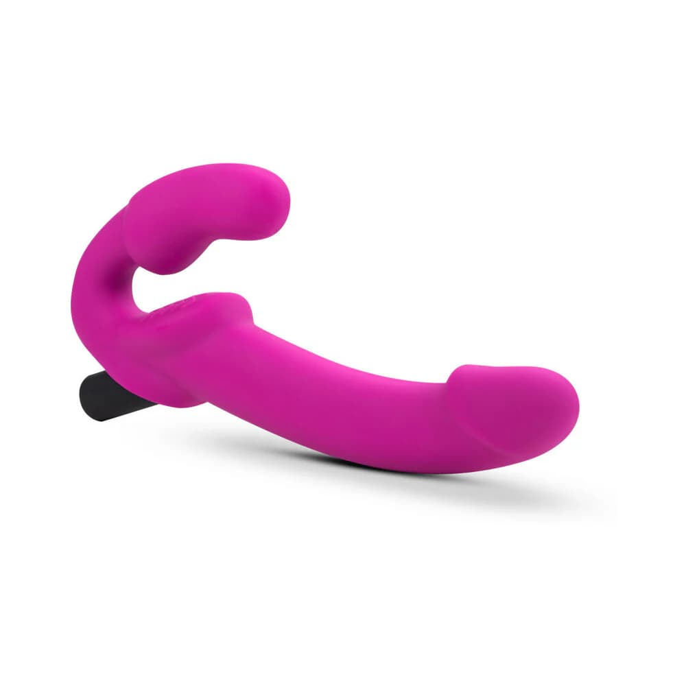 Temptasia Estella 9.5 in. Silicone Strapless Strap-On Dildo with Bullet Vibrator Pink thumbnail