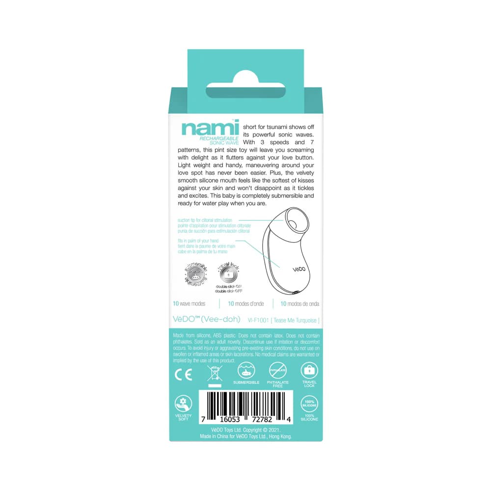 Vedo Nami Rechargeable Sonic Vibe Tease Me Turquoise thumbnail 9