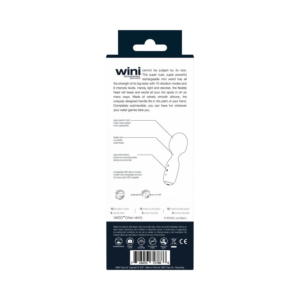 Vedo Wini Rechargeable Mini Wand Just Black thumbnail 9