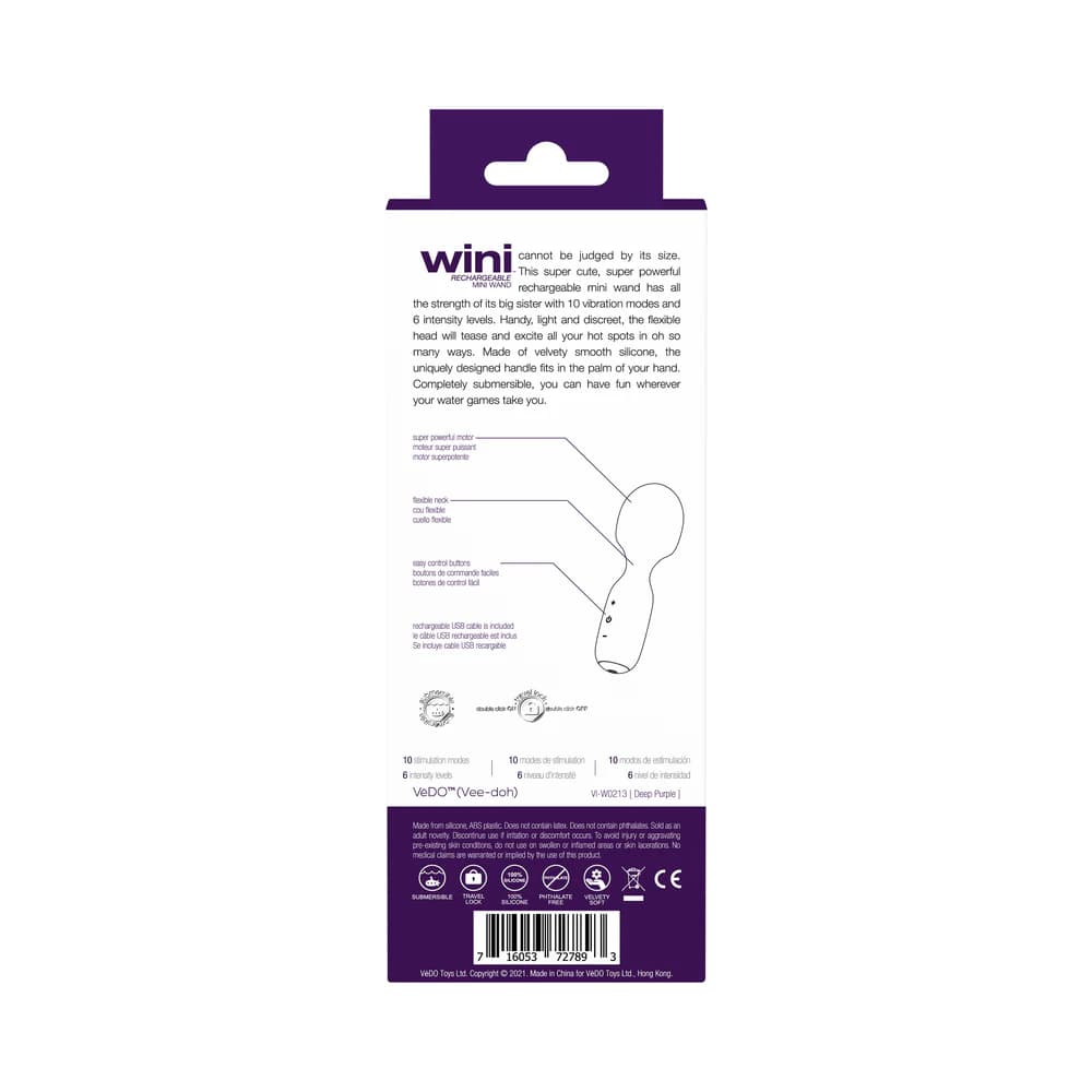 Vedo Wini Rechargeable Mini Wand Deep Purple thumbnail 9