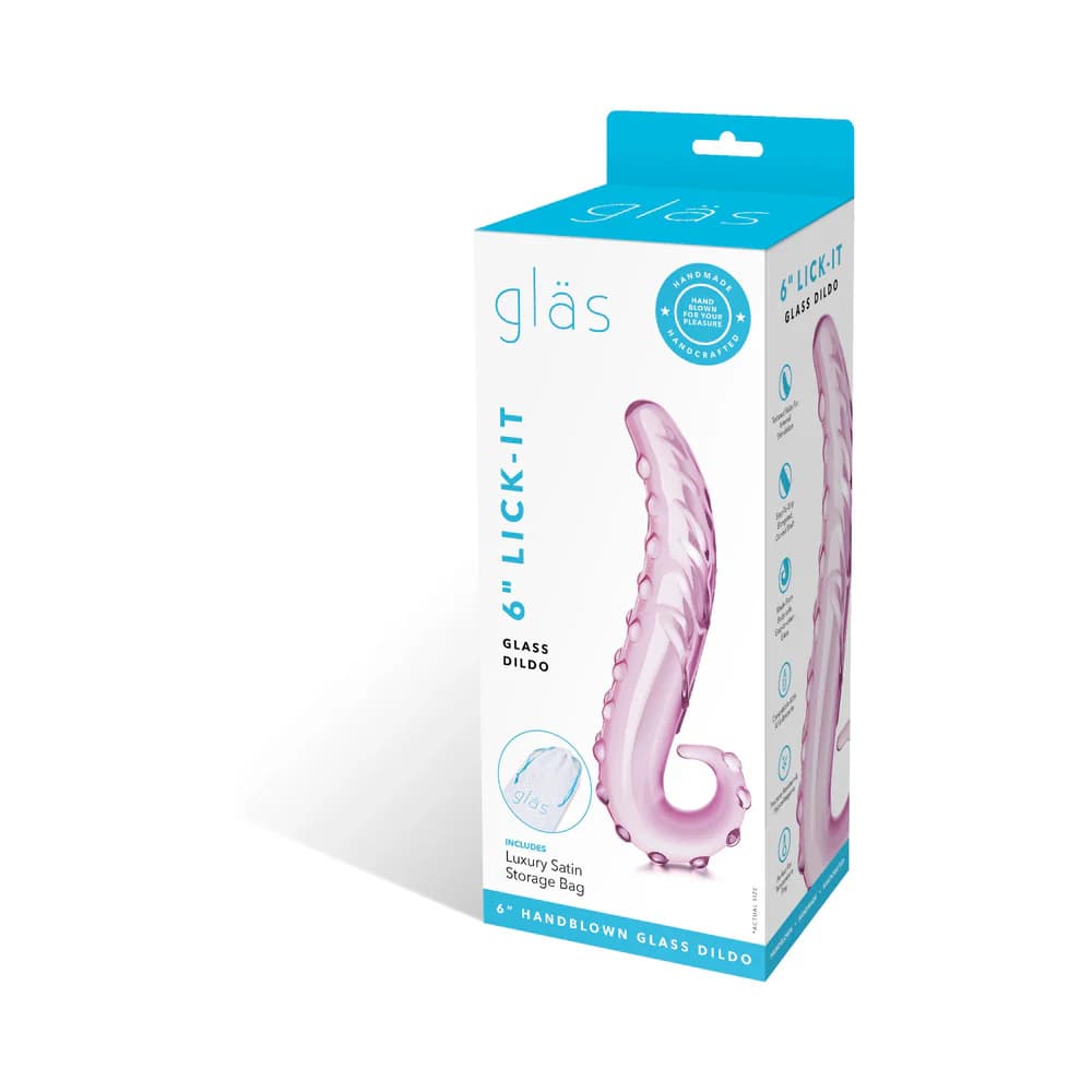 Glas 6 in. Lick-It Glass Dildo Pink thumbnail 8