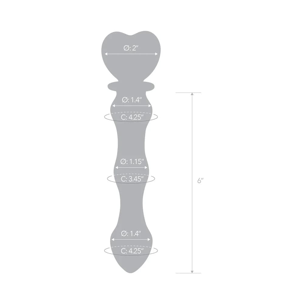 Glas 8 in. Sweetheart Glass Dildo with Pink Heart-Shaped Handle thumbnail 7