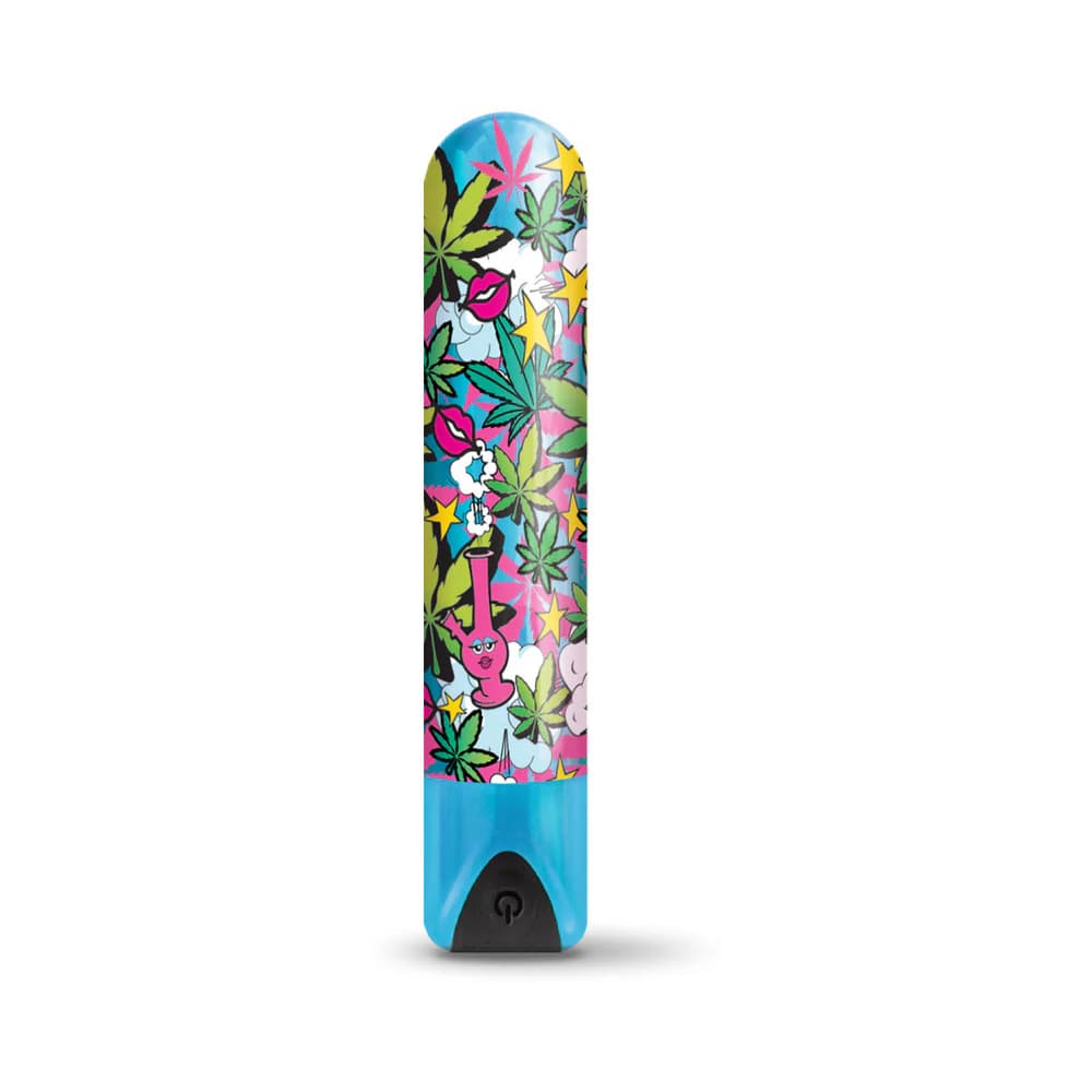 Prints Charming Buzzed Rechargeable 3.5" Bullet - Stoner Chick - Blue thumbnail