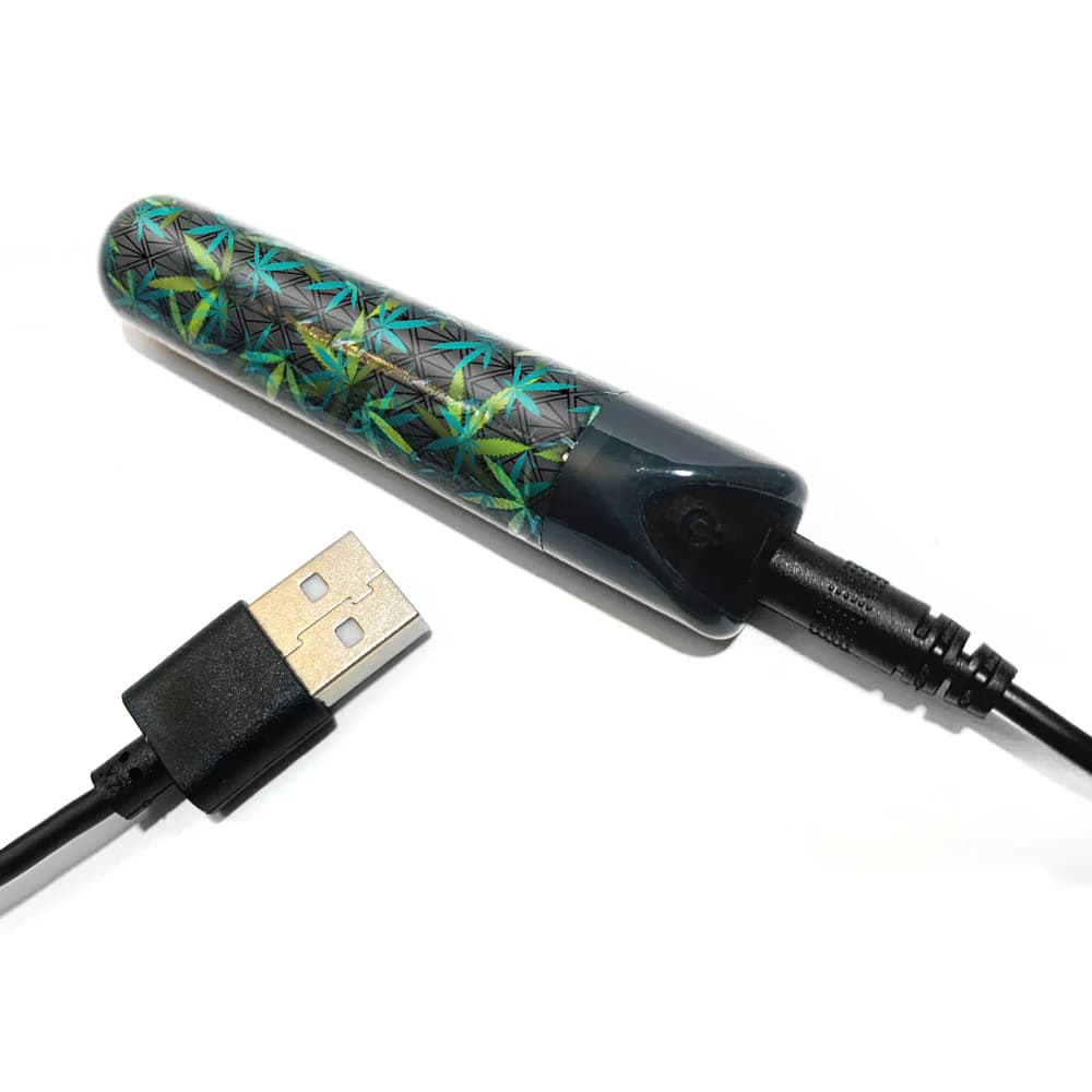 Prints Charming Buzzed Rechargeable 3.5" Bullet - Canna Queen - Black thumbnail