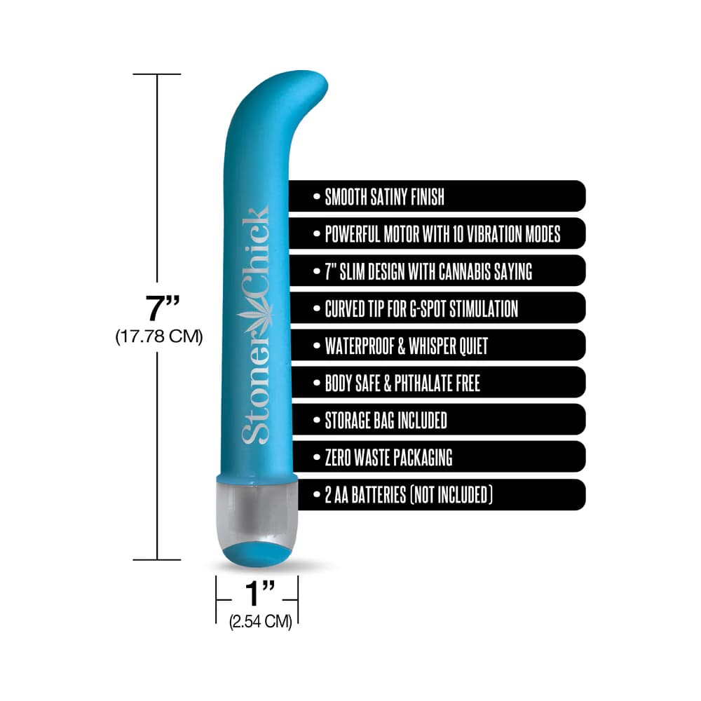 Prints Charming Buzzed 7" G-Spot Vibe - Stoner Chick - Blue thumbnail