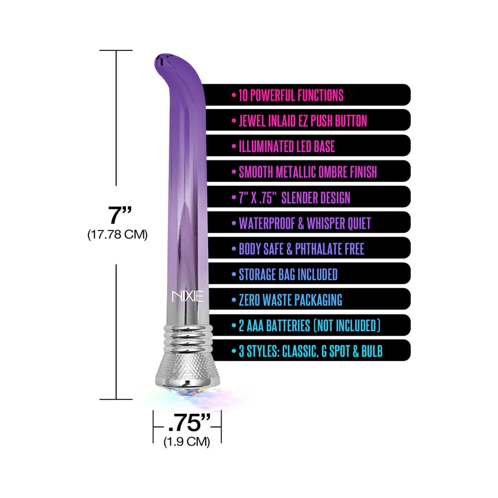 Nixie Waterproof 10-Function G-Spot Vibe - Purple Ombre Glow thumbnail