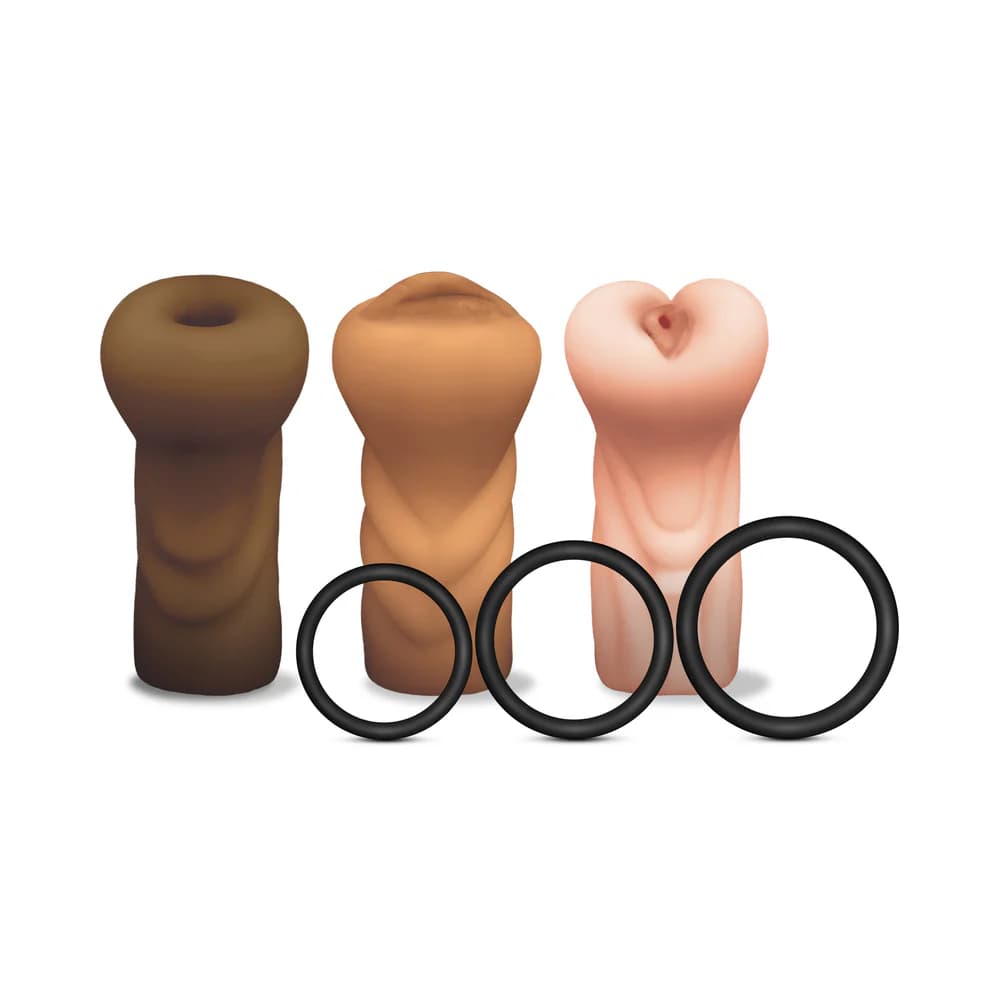 Happy Ending Mstr B8 Six Pack: Ass, Mouth, Pussy Stroker with 3 Rings thumbnail