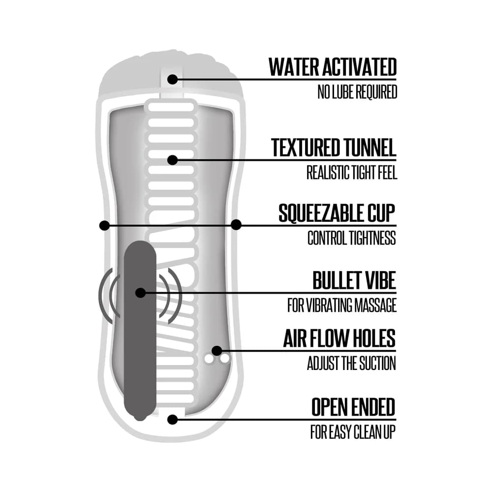 Happy Ending Vibrating, Self-Lubricating Shower Stroker - Ass thumbnail