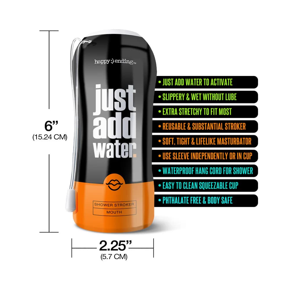 Happy Ending Just Add Water Self-Lubricating Shower Stroker - Mouth thumbnail