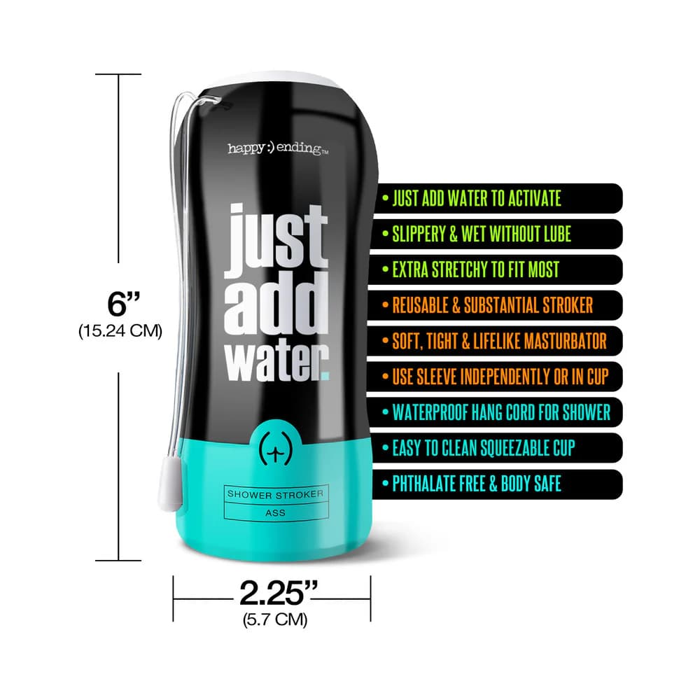 Happy Ending Just Add Water Self Lubricating Shower Stroker - Ass thumbnail