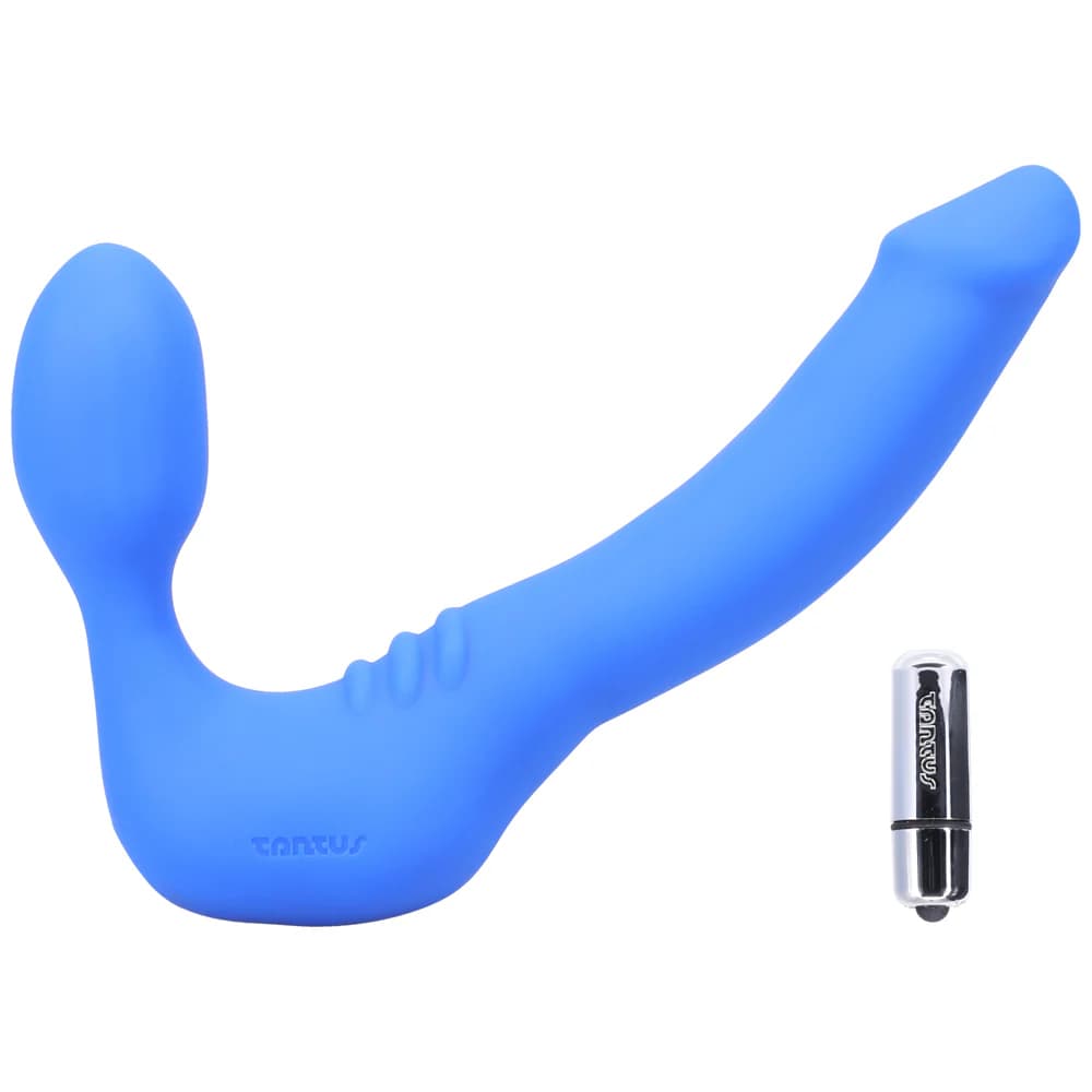 Tantus Strapless Slim Vibrating Strap-On Dildo Azure thumbnail