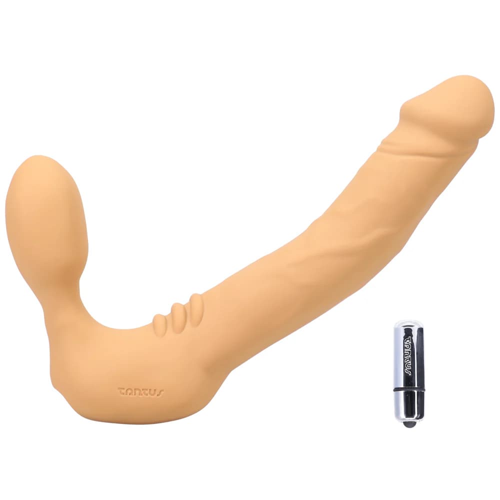 Tantus Real Strapless Vibrating Strap-On Dildo Honey thumbnail