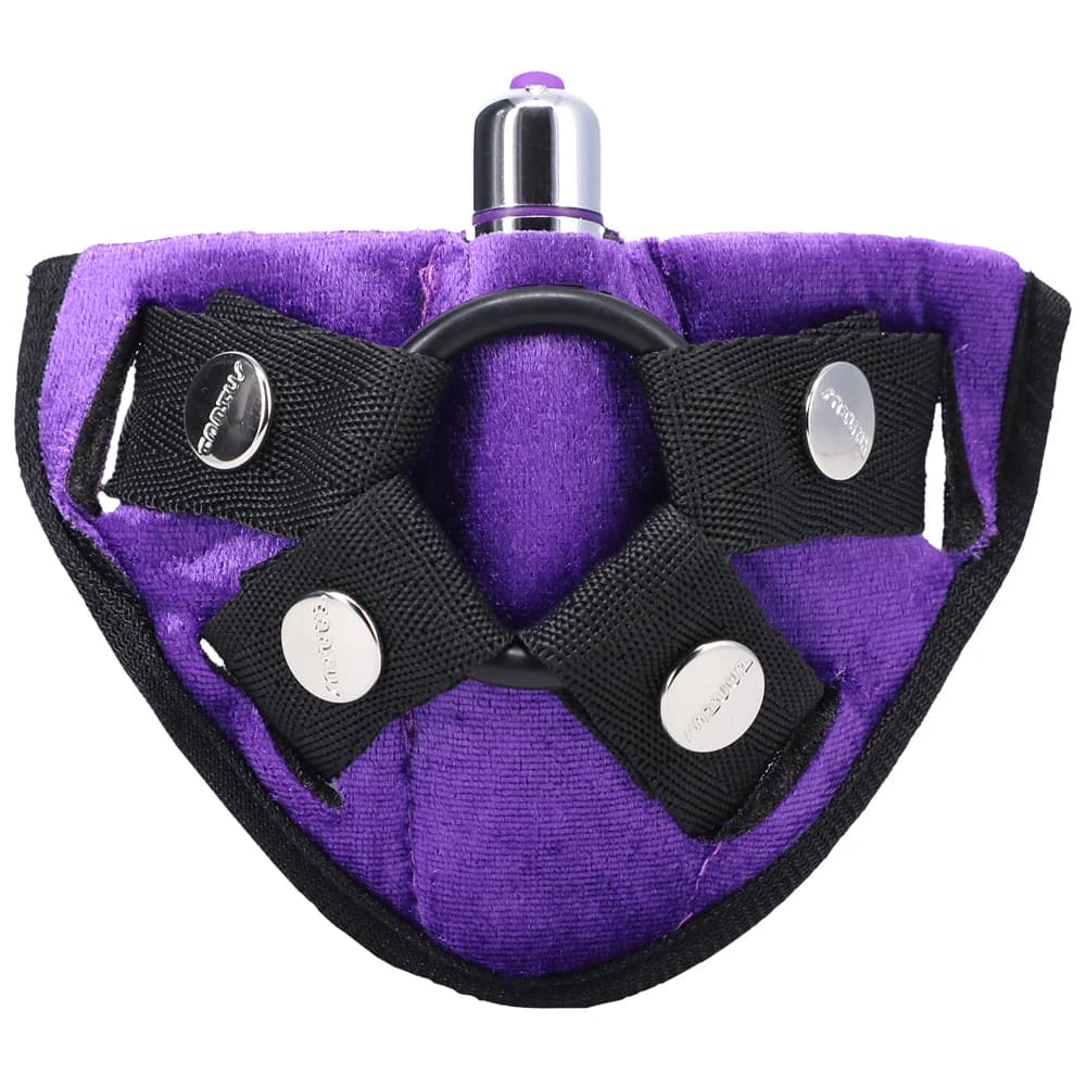 Tantus Velvet Vibrating Strap-On Harness Lilac
